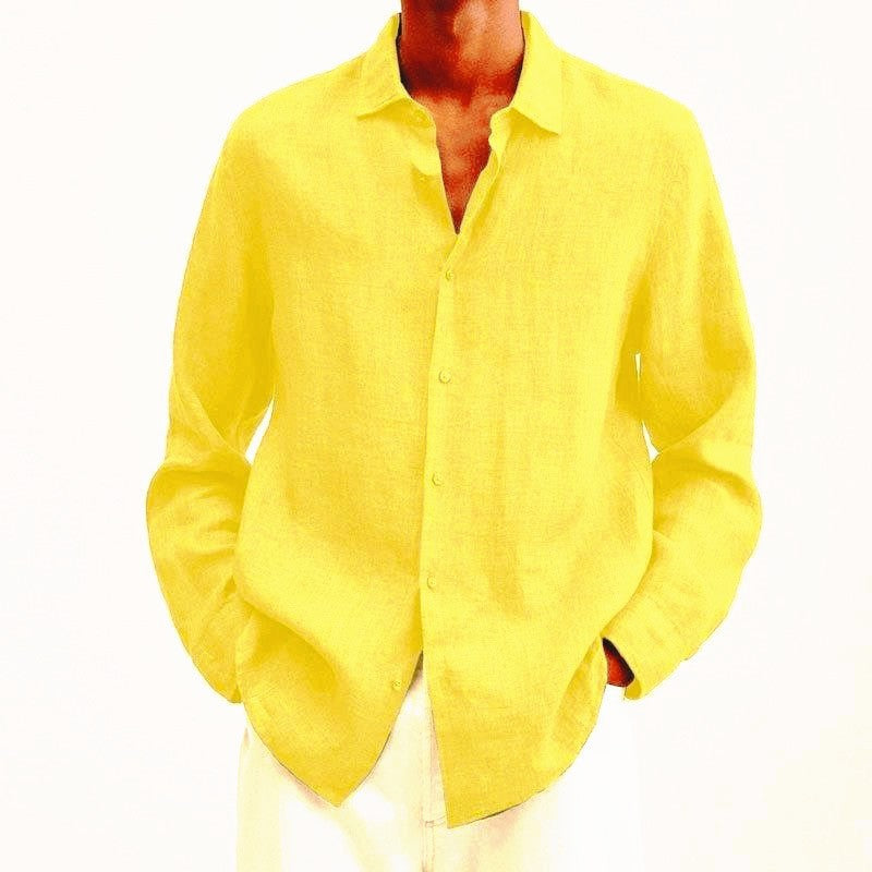Chemise en lin élégante pour hommes | Manches longues