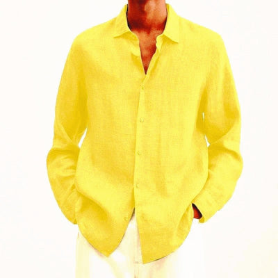 Chemise en lin élégante pour hommes | Manches longues