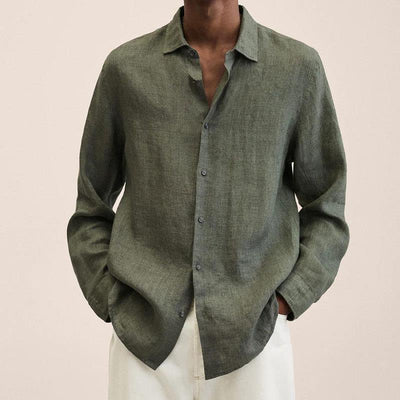 Chemise en lin élégante pour hommes | Manches longues