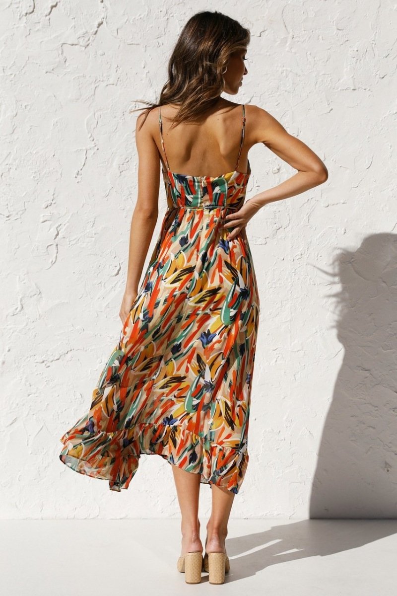Robe imprimée chic et colorée pour femmes | Maxi