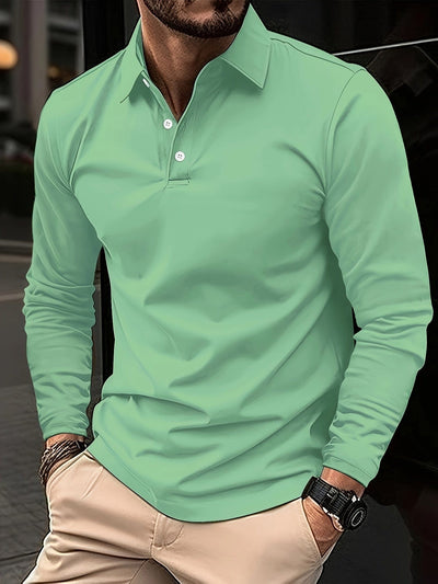 Polo extensible pour hommes | Manches longues