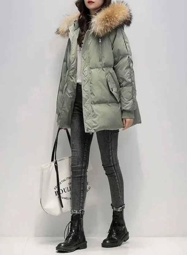 Manteau bouffant à capuche pour femme | Hiver
