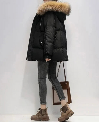 Manteau bouffant à capuche pour femme | Hiver