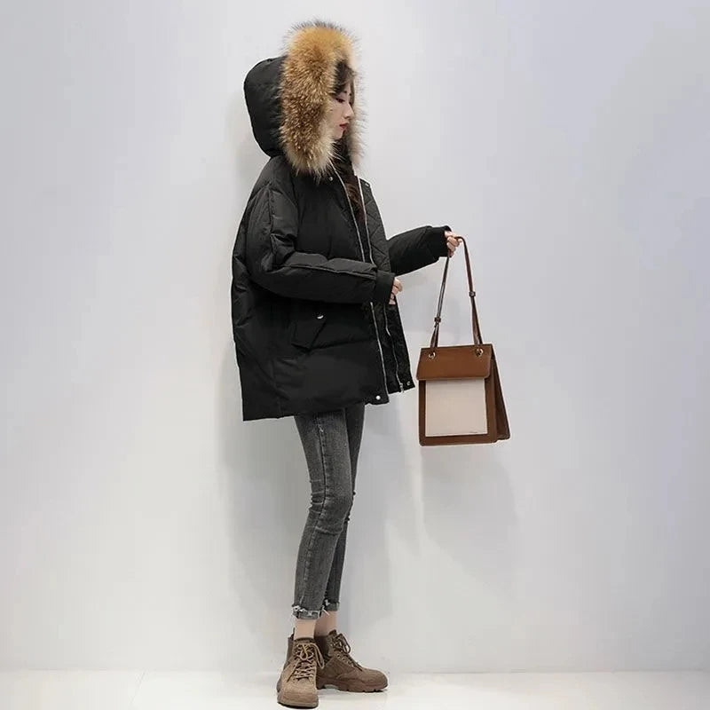 Manteau bouffant à capuche pour femme | Hiver
