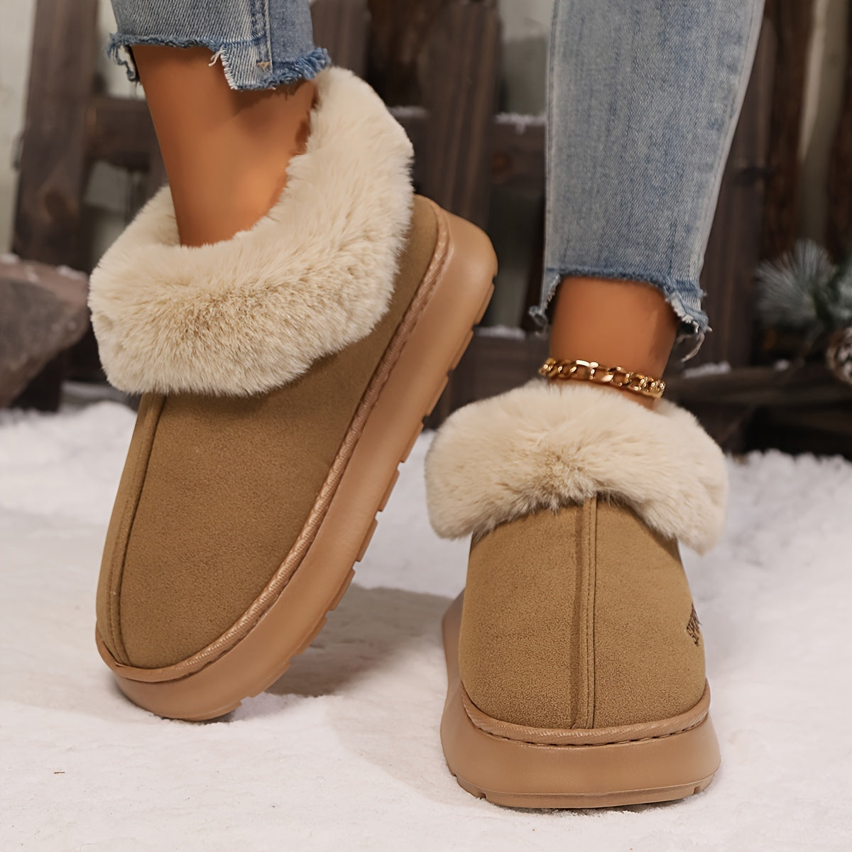 Chaussons chauds en peluche pour femmes | Confort