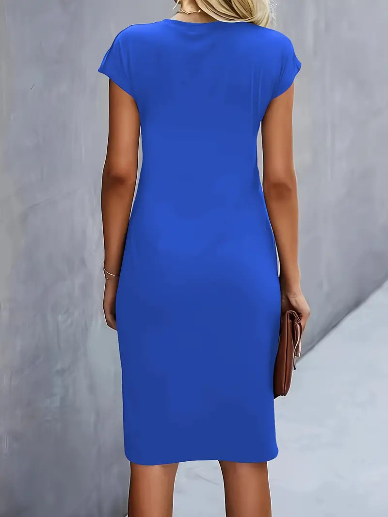 Robe de couleur unie pour femmes | Midi