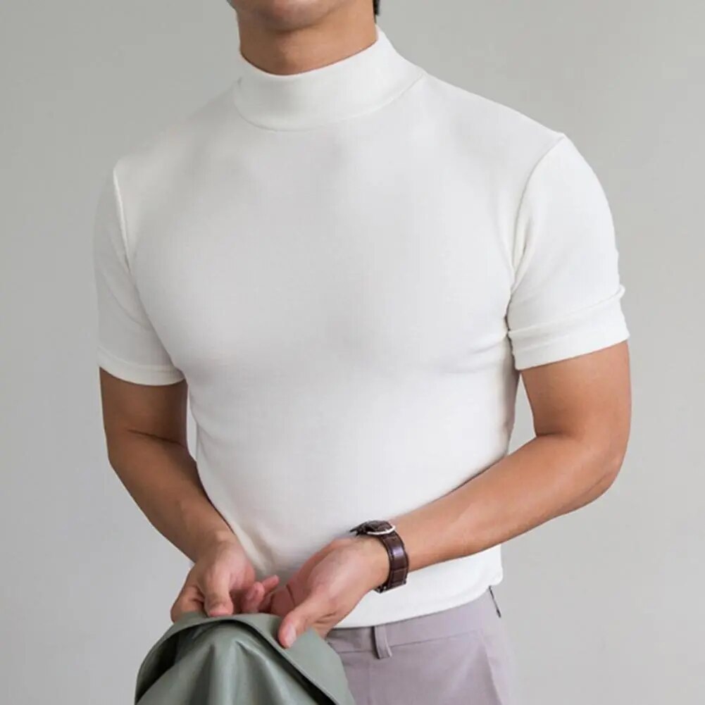 T-shirt à col montant pour hommes | Coupe étroite
