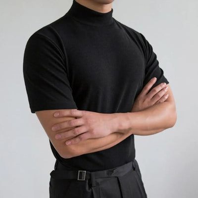 T-shirt à col montant pour hommes | Coupe étroite