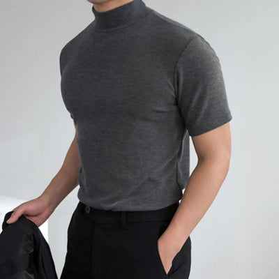 T-shirt à col montant pour hommes | Coupe étroite