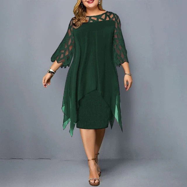 Robe à fleurs pour femmes de taille supérieure | Midi