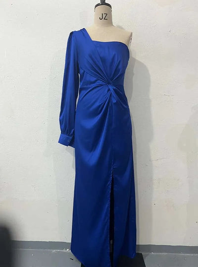 Robe drapée asymétrique pour femme | Maxi