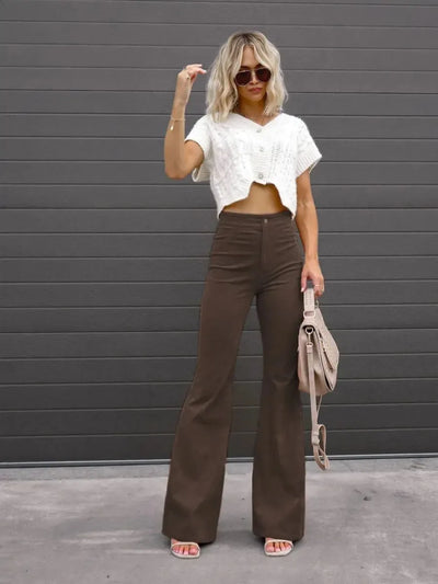 Pantalon évasé en velours côtelé pour femmes | Tendance