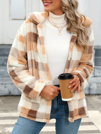 Cleo - Veste Sherpa à carreaux