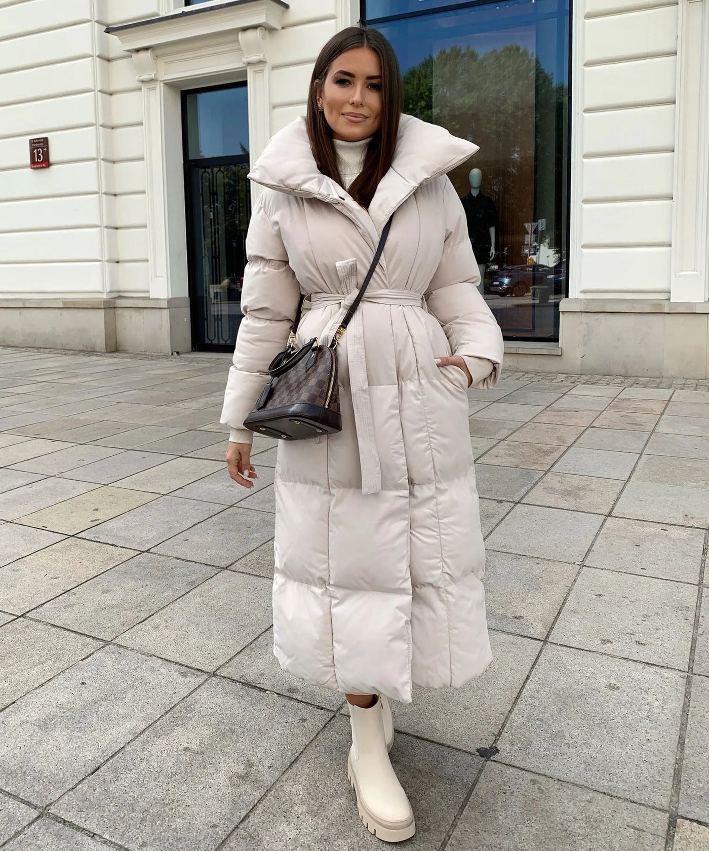 Manteau bouffant d'hiver pour femmes | Longue