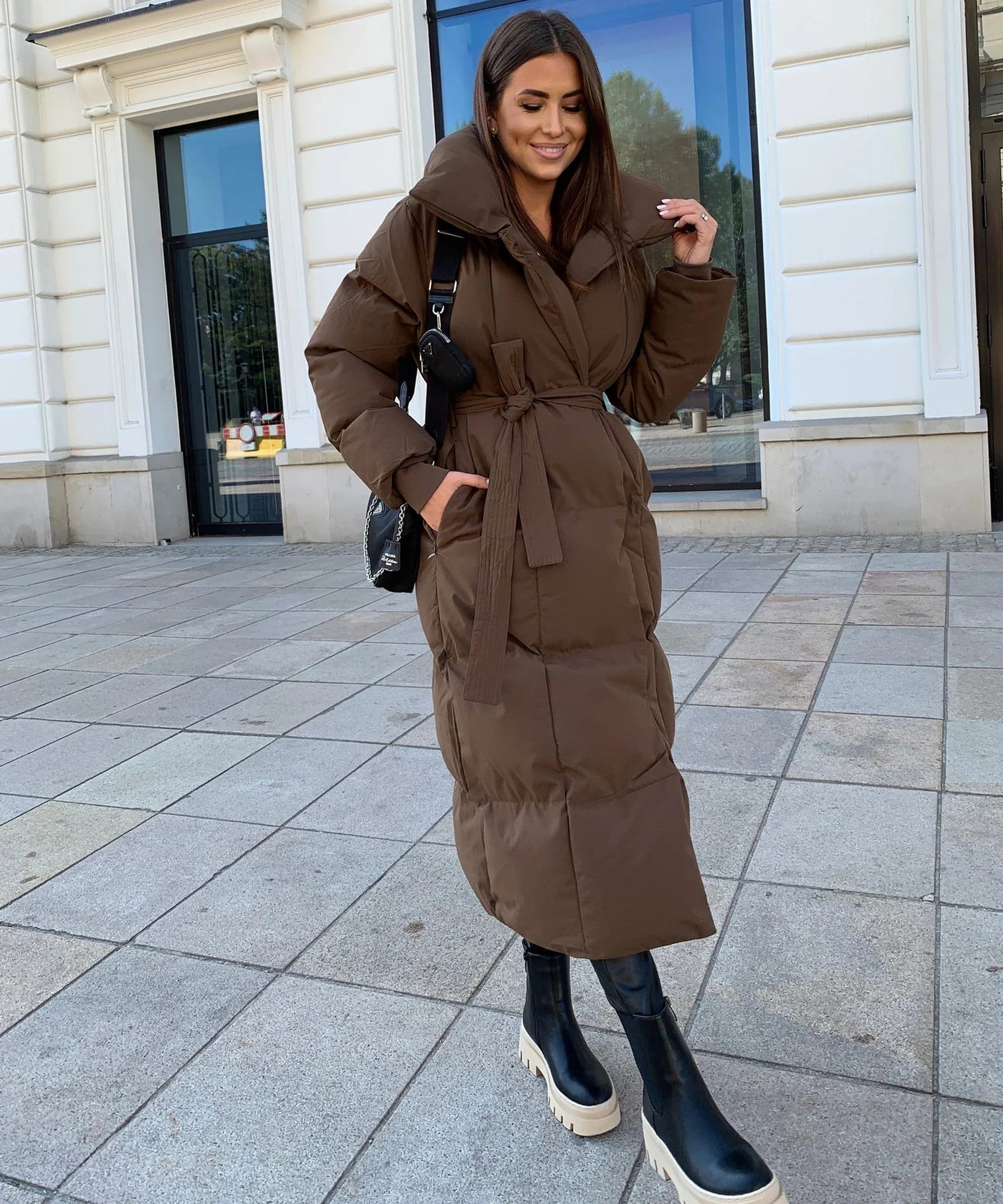 Manteau bouffant d'hiver pour femmes | Longue