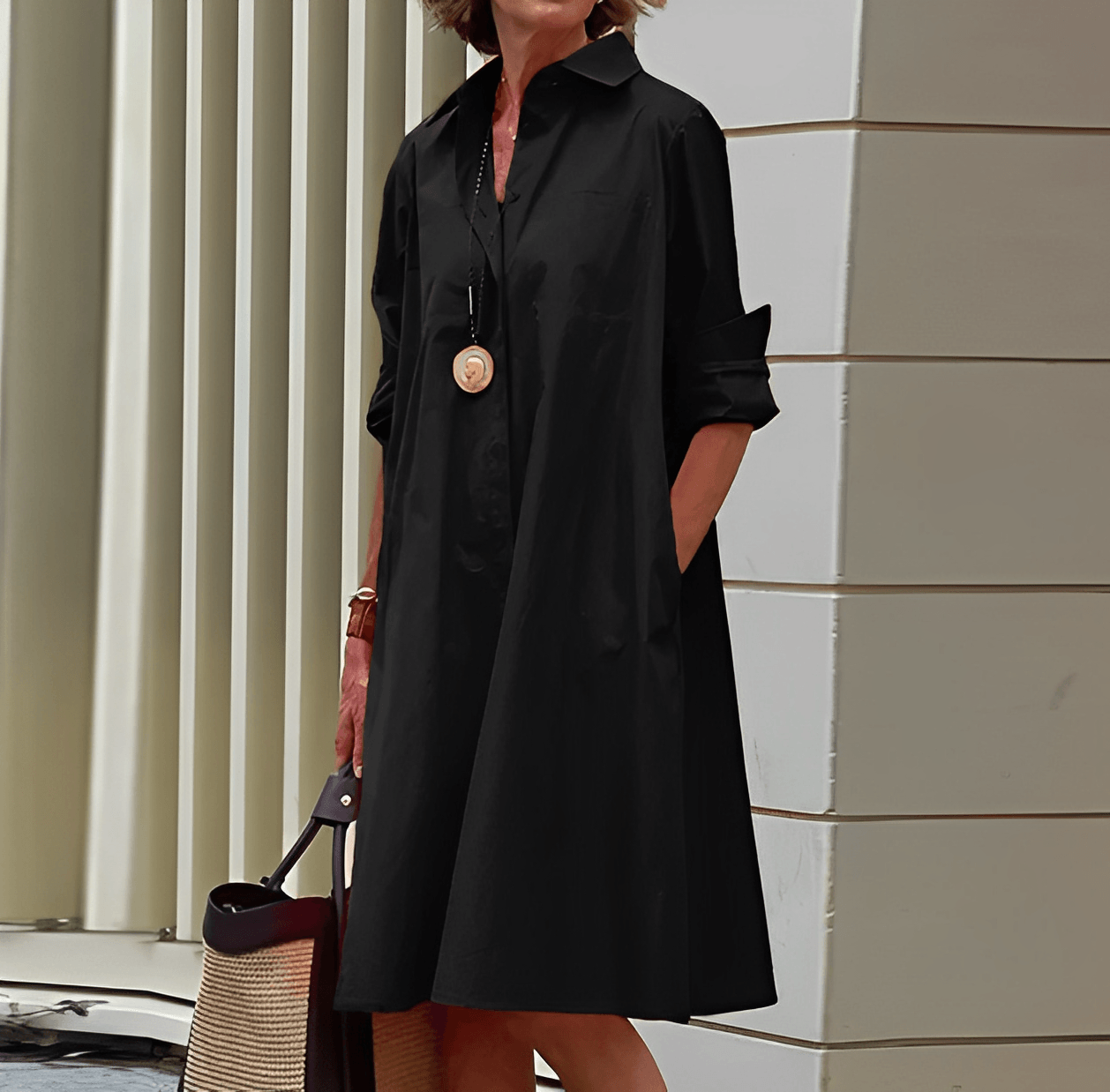 Robe chemise classique pour femmes | Midi