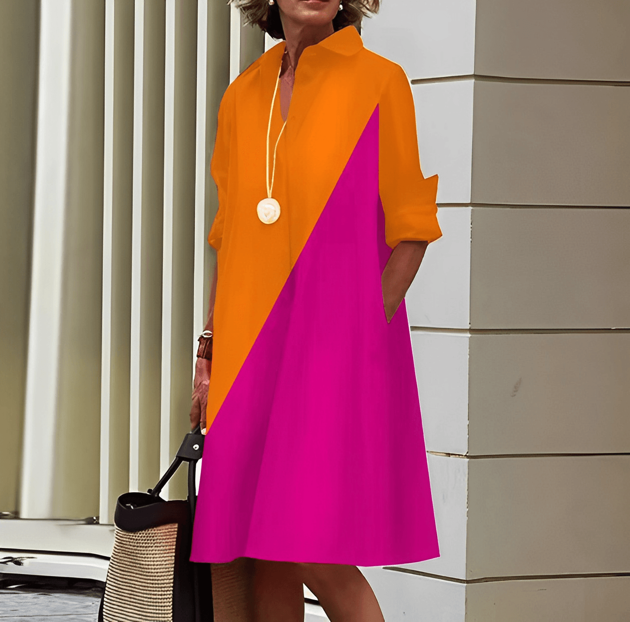 Robe chemise classique pour femmes | Midi