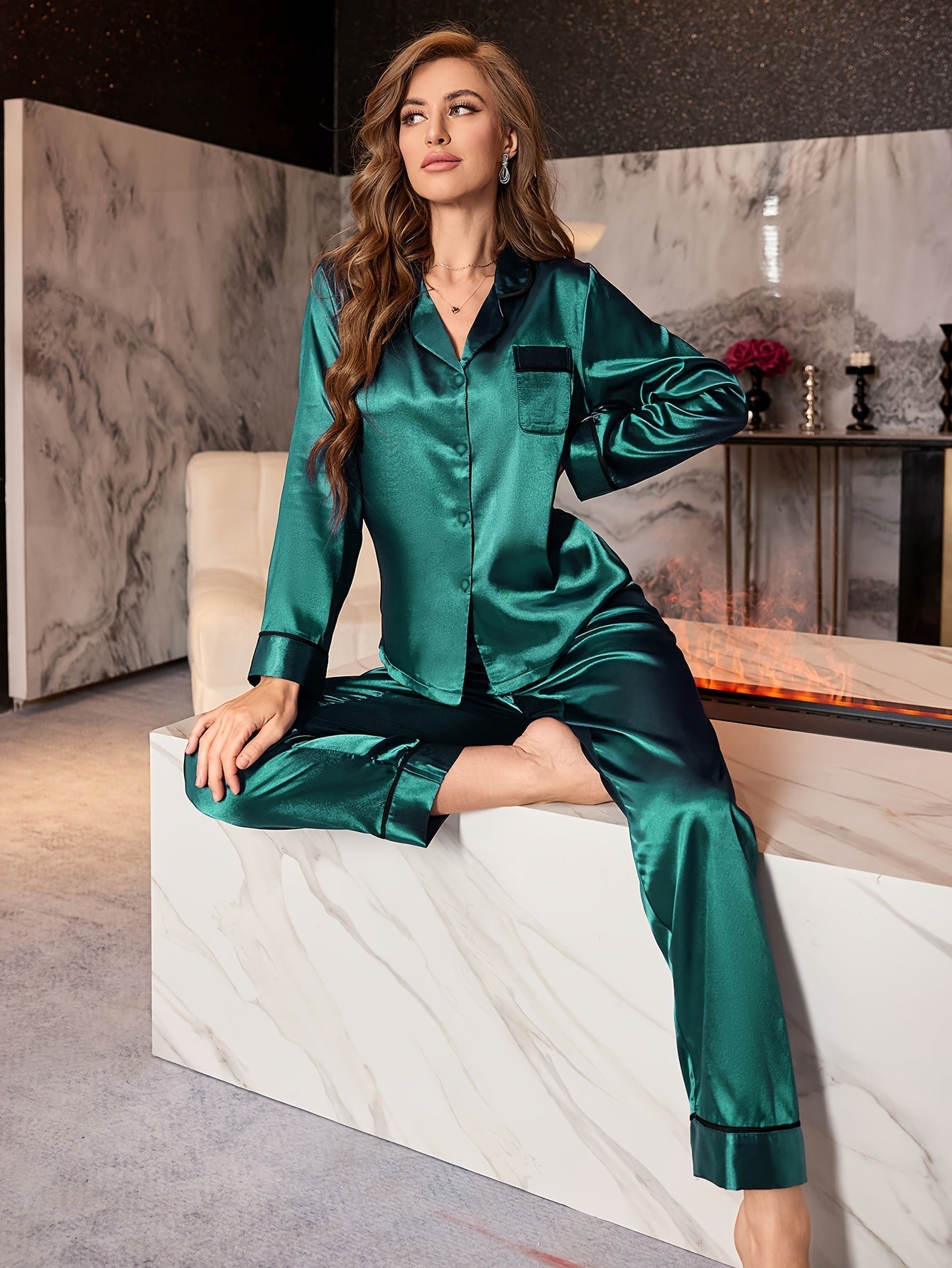 Kimmy | Pyjama deux pièces pour femme | Satin