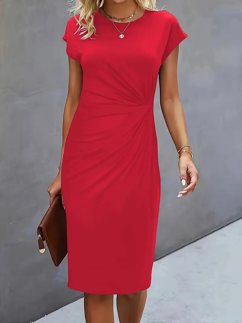 Robe de couleur unie pour femmes | Midi