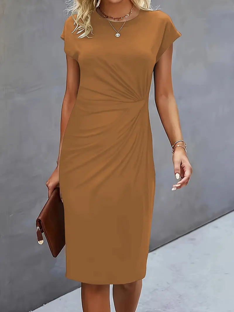 Robe de couleur unie pour femmes | Midi
