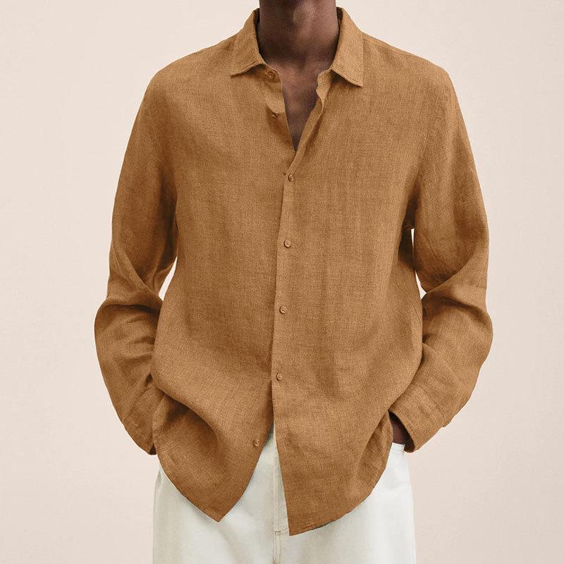 Chemise en lin élégante pour hommes | Manches longues