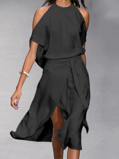 Robe élégante à épaulettes pour femmes | Midi