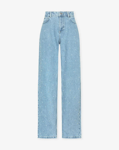 Jeans à paillettes pour femmes | taille haute