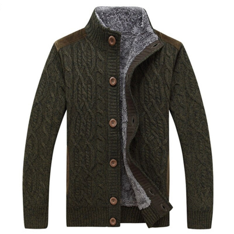 Cardigan en tricot torsadé pour hommes | Chaud