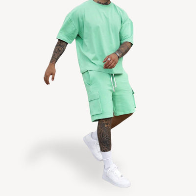 Ensemble short et haut en coton pour hommes