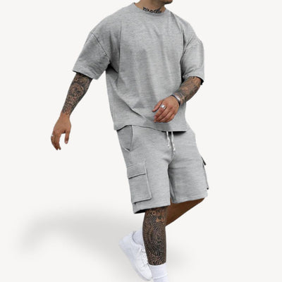 Ensemble short et haut en coton pour hommes
