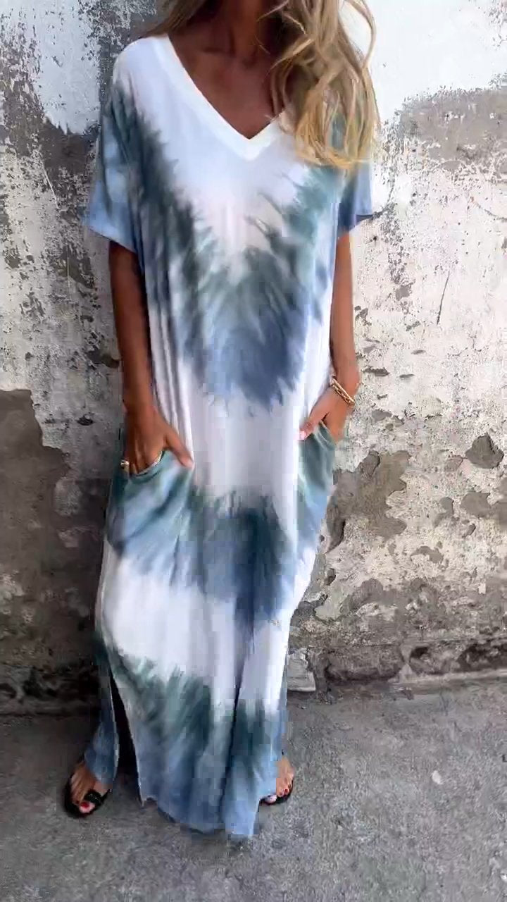 Robe élégante Tie-Dye pour femme | Maxi