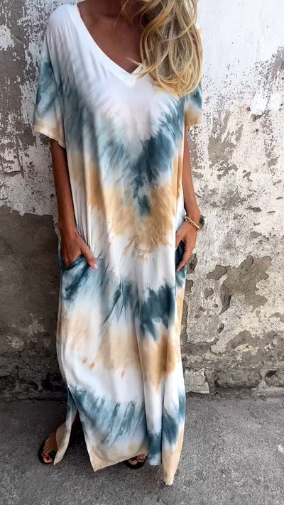 Robe élégante Tie-Dye pour femme | Maxi