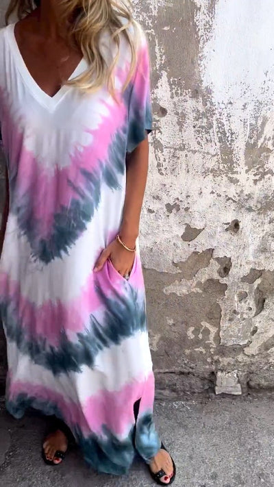 Robe élégante Tie-Dye pour femme | Maxi