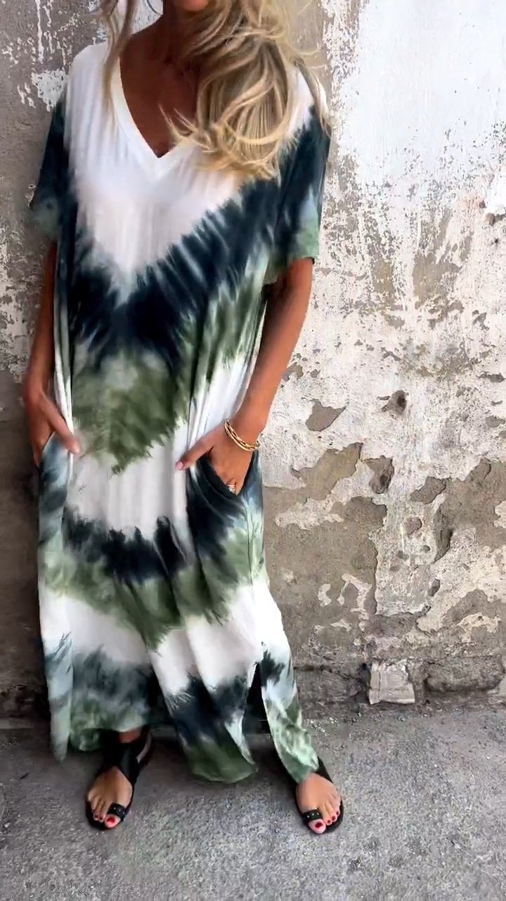 Robe élégante Tie-Dye pour femme | Maxi