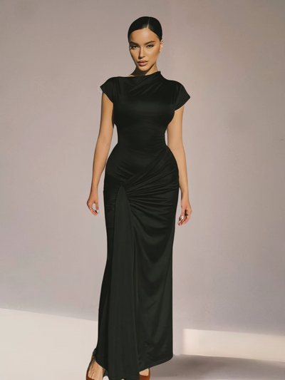 Robe drapée élégante pour femme | Maxi