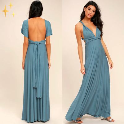 Robe élégante à col en V pour femmes | Maxi