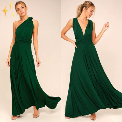 Robe élégante à col en V pour femmes | Maxi
