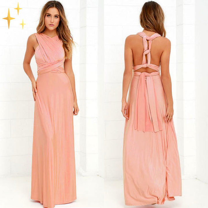 Robe élégante à col en V pour femmes | Maxi