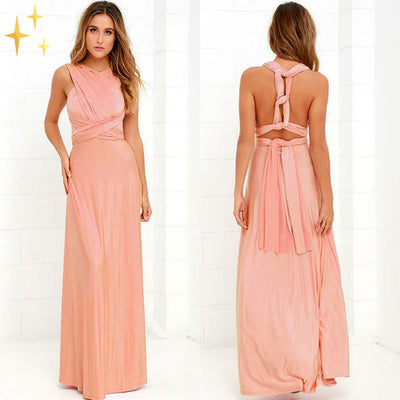 Robe élégante à col en V pour femmes | Maxi