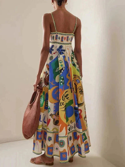 Robe d'été vibrante sans manches pour femmes | Maxi