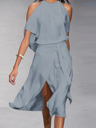 Robe élégante à épaulettes pour femmes | Midi