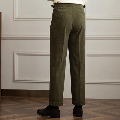 Pantalon rétro en velours côtelé pour homme | Coupe droite