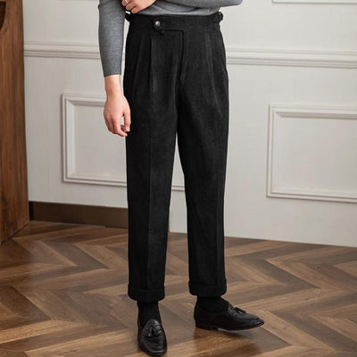 Pantalon rétro en velours côtelé pour homme | Coupe droite