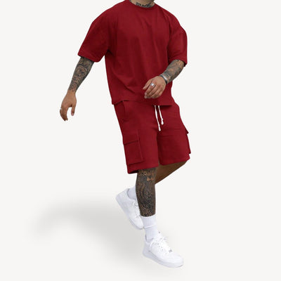 Ensemble short et haut en coton pour hommes
