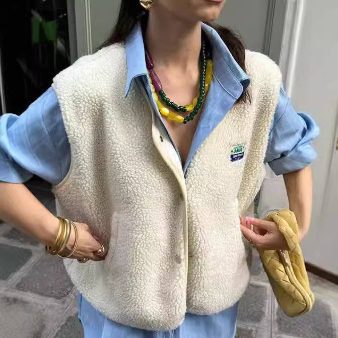 Gilet boutonné pour femmes | sans manches