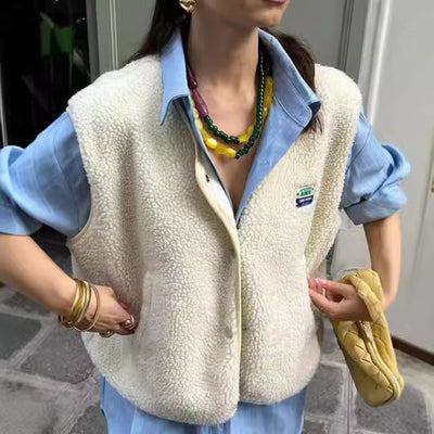 Gilet boutonné pour femmes | sans manches