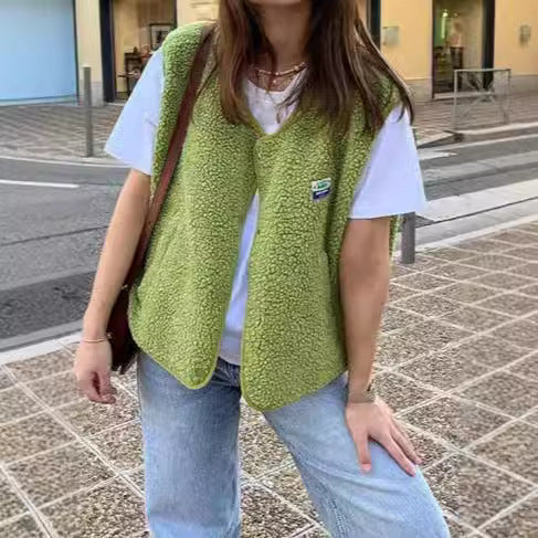 Gilet boutonné pour femmes | sans manches