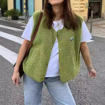 Gilet boutonné pour femmes | sans manches