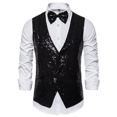 Mack | Gilet de soirée à paillettes pour hommes | Sans manches