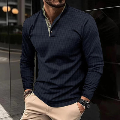 Clark | Polo à col coloré pour hommes | Manches longues
